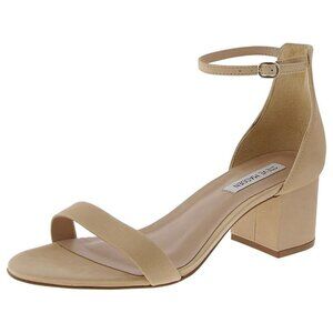 NEW Steve Madden Womens Irenee Heeled Suede Sandal sz 9 beige
